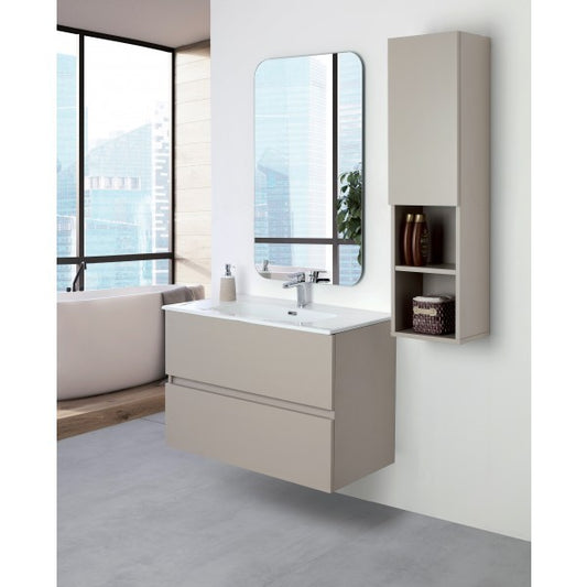Badezimmerkomposition mit zwei Schubladen Tortora Pastel Line 90x47x h60 cm
