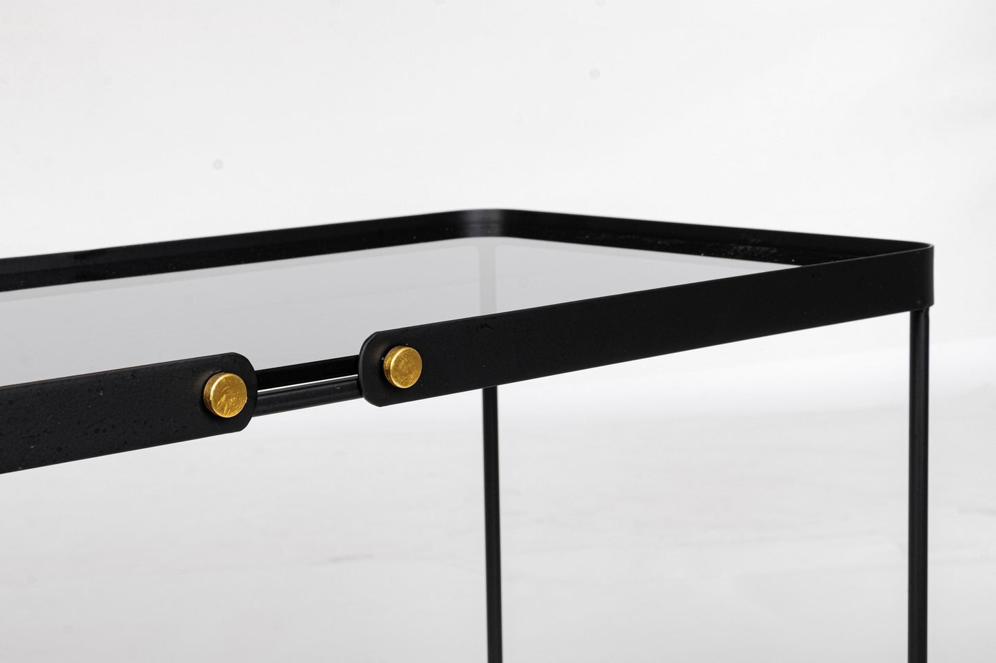 Set von 2 rechteckigen Couchtischen Stahl schwarz Zeina