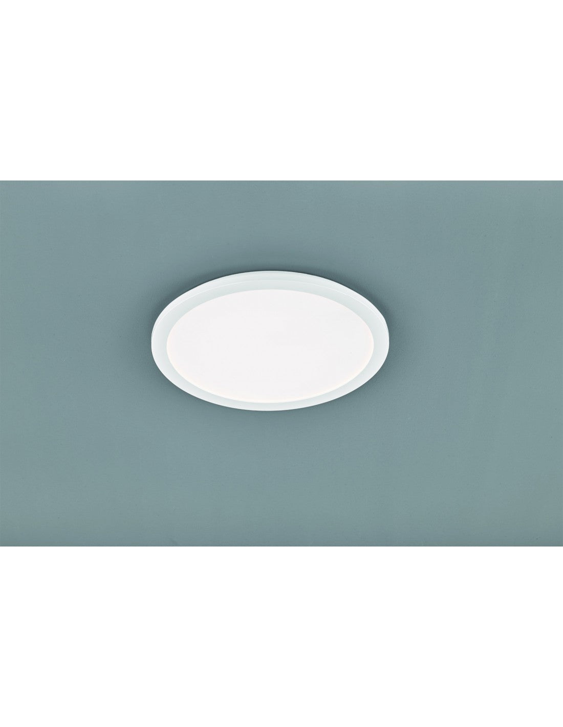 Runde Deckenleuchte Camillus, dimmbar, weiß, IP44, Ø40 cm, Trio-Beleuchtung