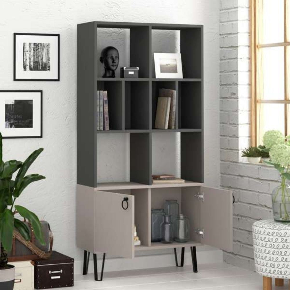 Bibliothek mit Anthrazit-Anthrazit