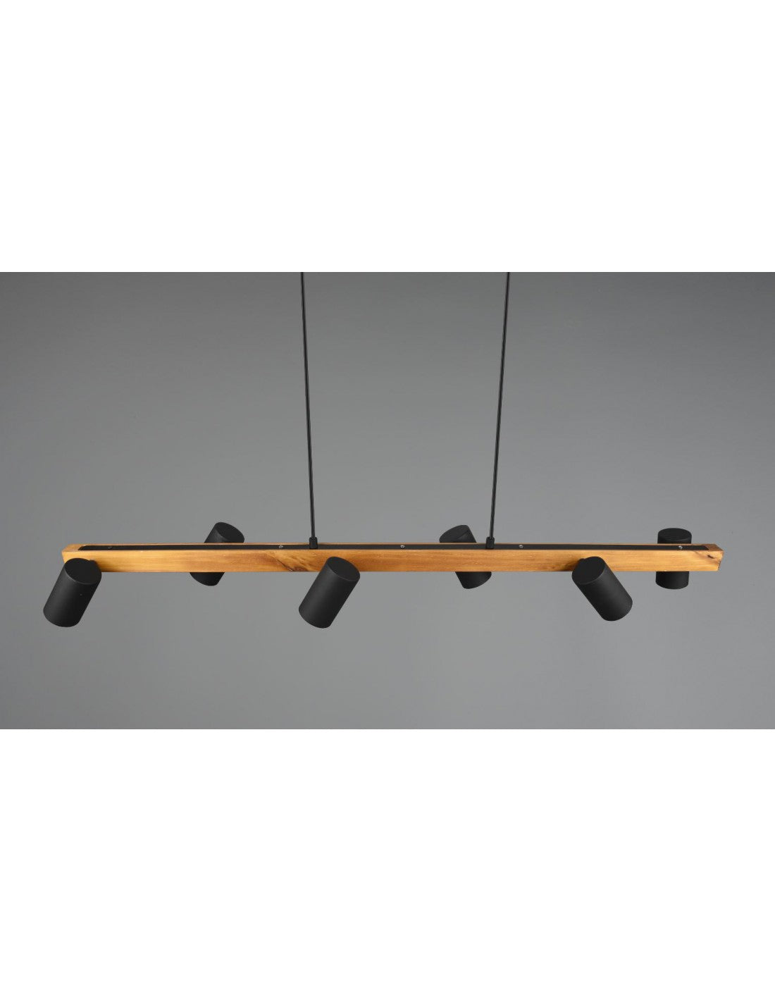 Lampadarial Leck 6 Spot Neri Cilindrische Orientable Marley Trio Lighting