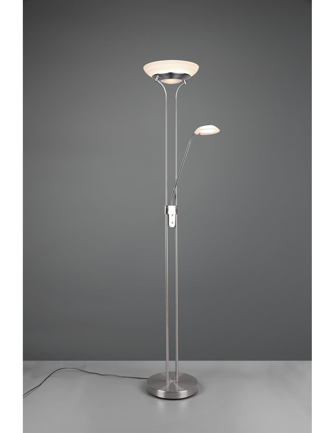 Dimmer-LED-Stehleuchte mit Lesespot-Licht Orson Nichel Trio Lighting