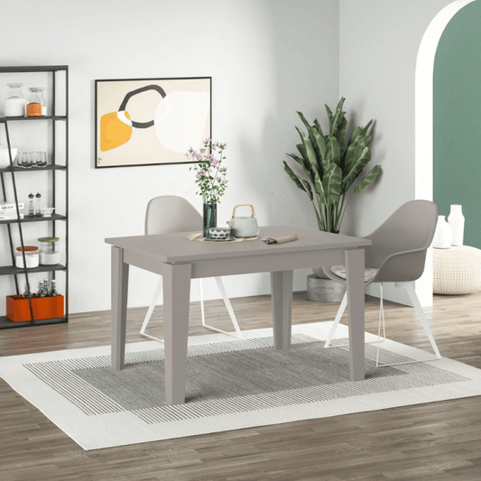 Ausziehbarer Tisch Megaron hellmokka-taubengrau 120x80 cm
