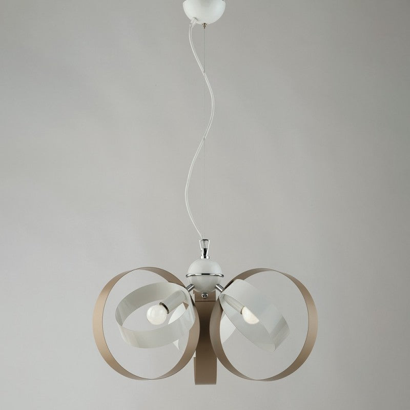 Lampenlampe in Eisen drei Leuchten Bianco Tortora 44x h26 cm