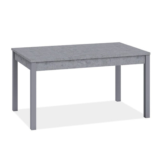 Ausziehbarer betongrauer Esstisch aus Melaminholz 80x120-160 cm