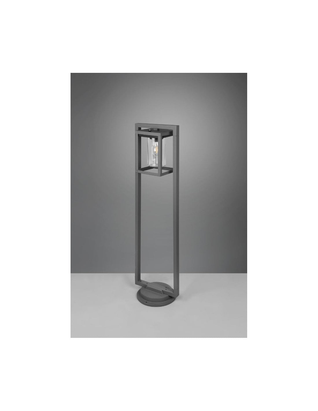 Palo Alto Laterne Glas Zylinder lang Anthrazit IP44 Dämmerungssensor Trio-Beleuchtung