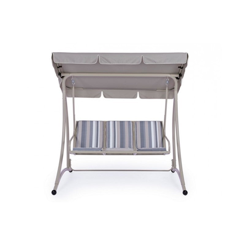 Dreisitzer-Stahlschaukel Elfenbein GRELY 190x120x h185 cm