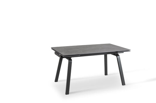 Ausziehbarer Tisch mit schwarzer Marmoreffekt Steinplatte 140/200x80x76h cm