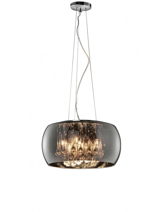 Dampf-Vampf-Suspension mit Chrom und Pendieren Ø40 cm Trio Lighting