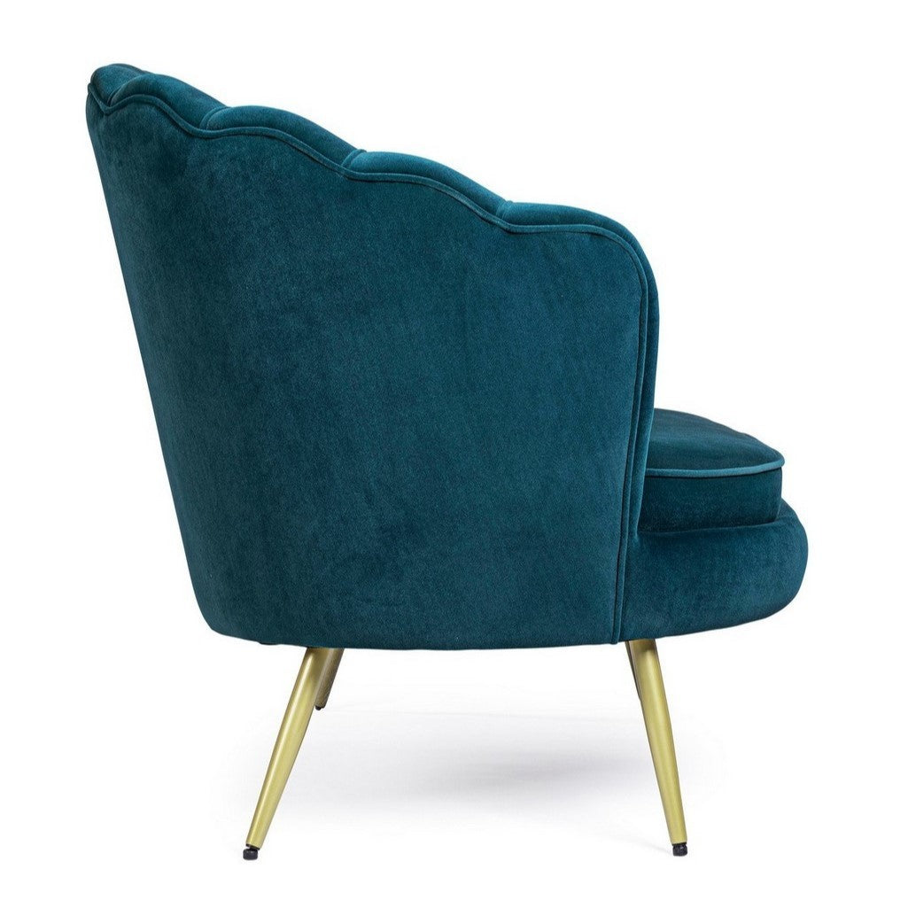 Giliola 2-Sitzer-Sofa in Blau mit Samteffekt