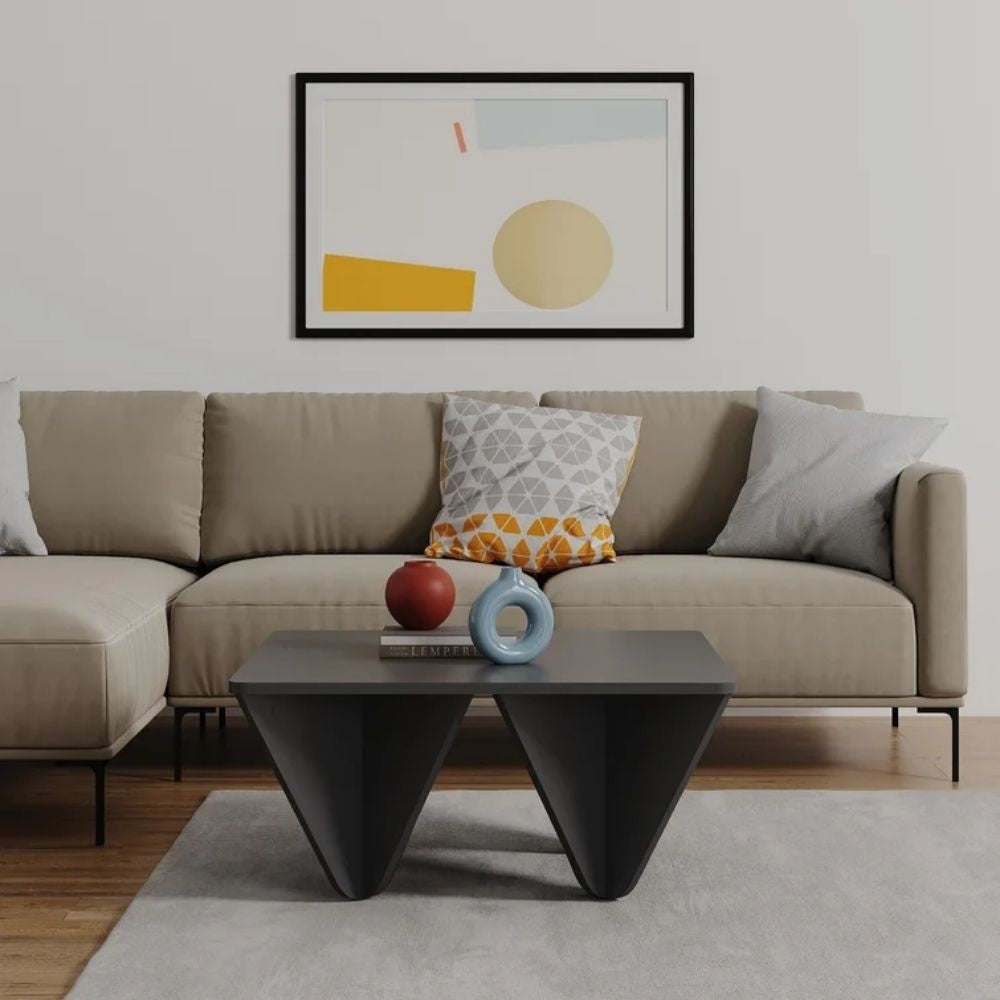 Diamant-Quadrat-Designtisch für anthrazitfarbenes Wohnzimmer