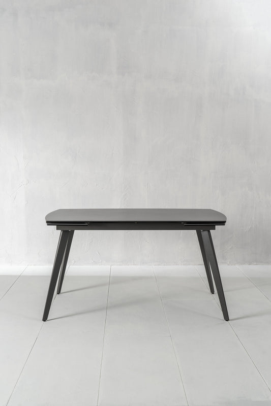 Ausziehbarer Tisch mit anthrazitgrauer Keramikplatte 140/170/200x90x76h cm
