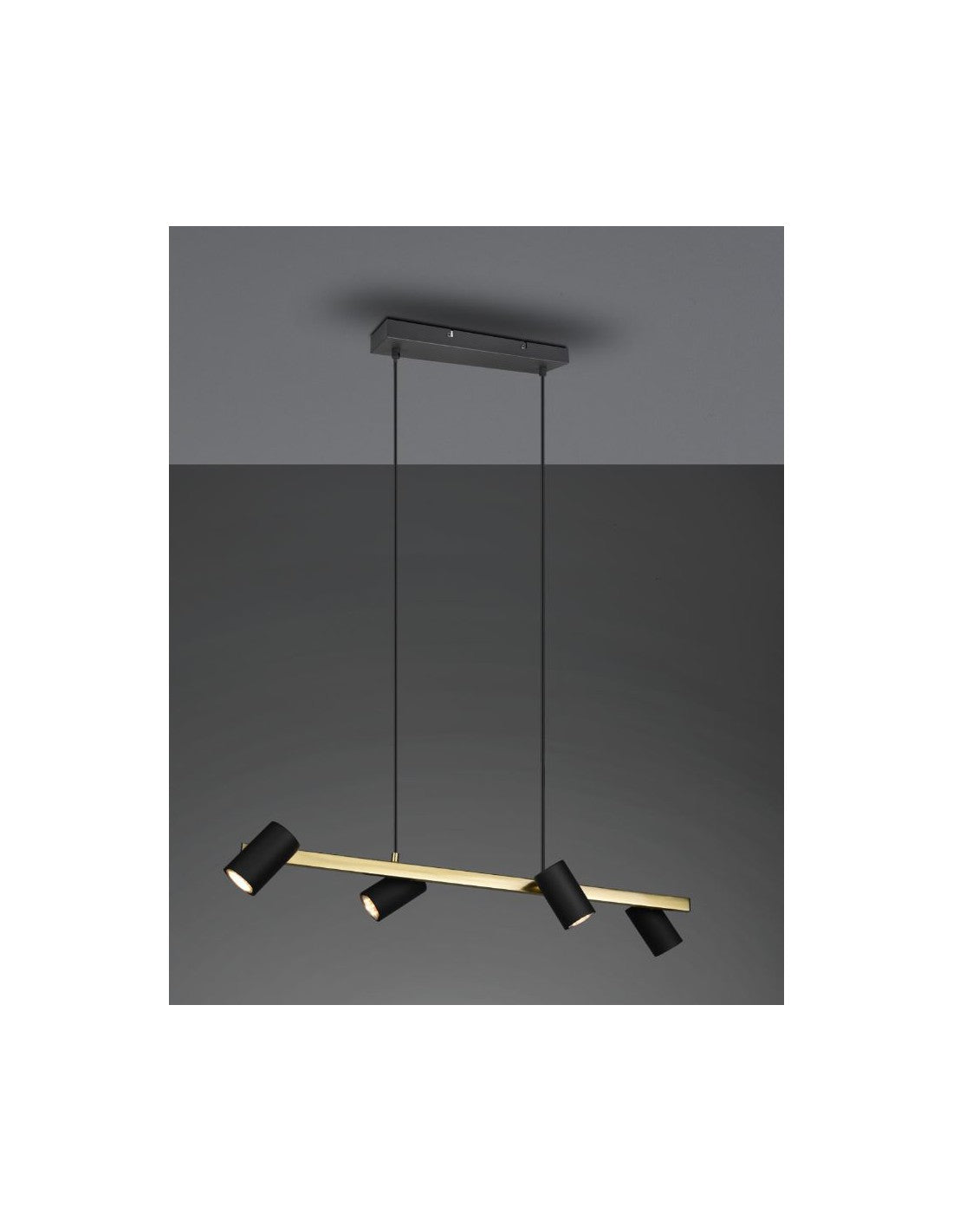 Schwarze Aufhängung mit 4 verstellbaren GU10-Strahlern Marley Trio Lighting