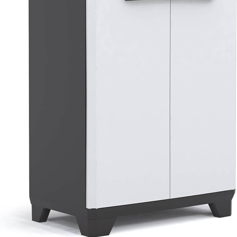 Verstellbarer niedriger linearer Kleiderschrank 68 x 39 x 90 h, KIS-Grau