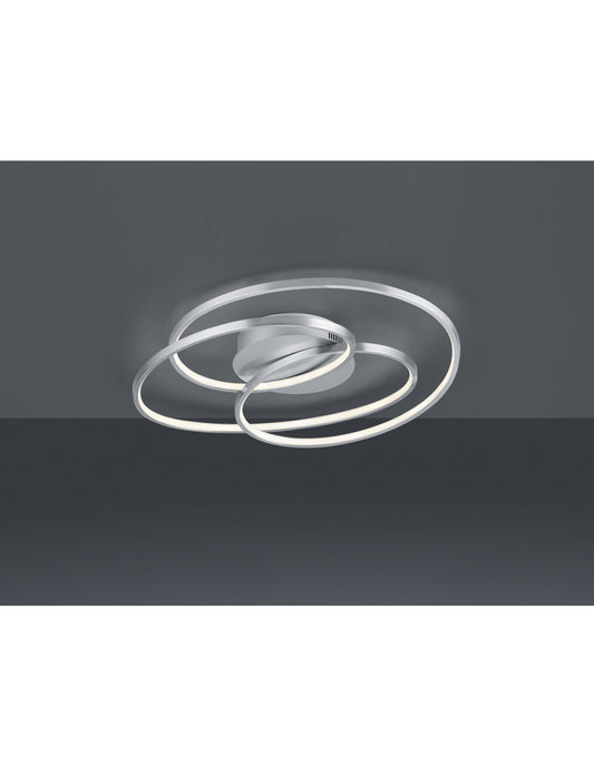 Gale Deckenleuchte 3 Circles Matt Nickel LED 38,5w Dimmbar L60 cm Trio Lighting