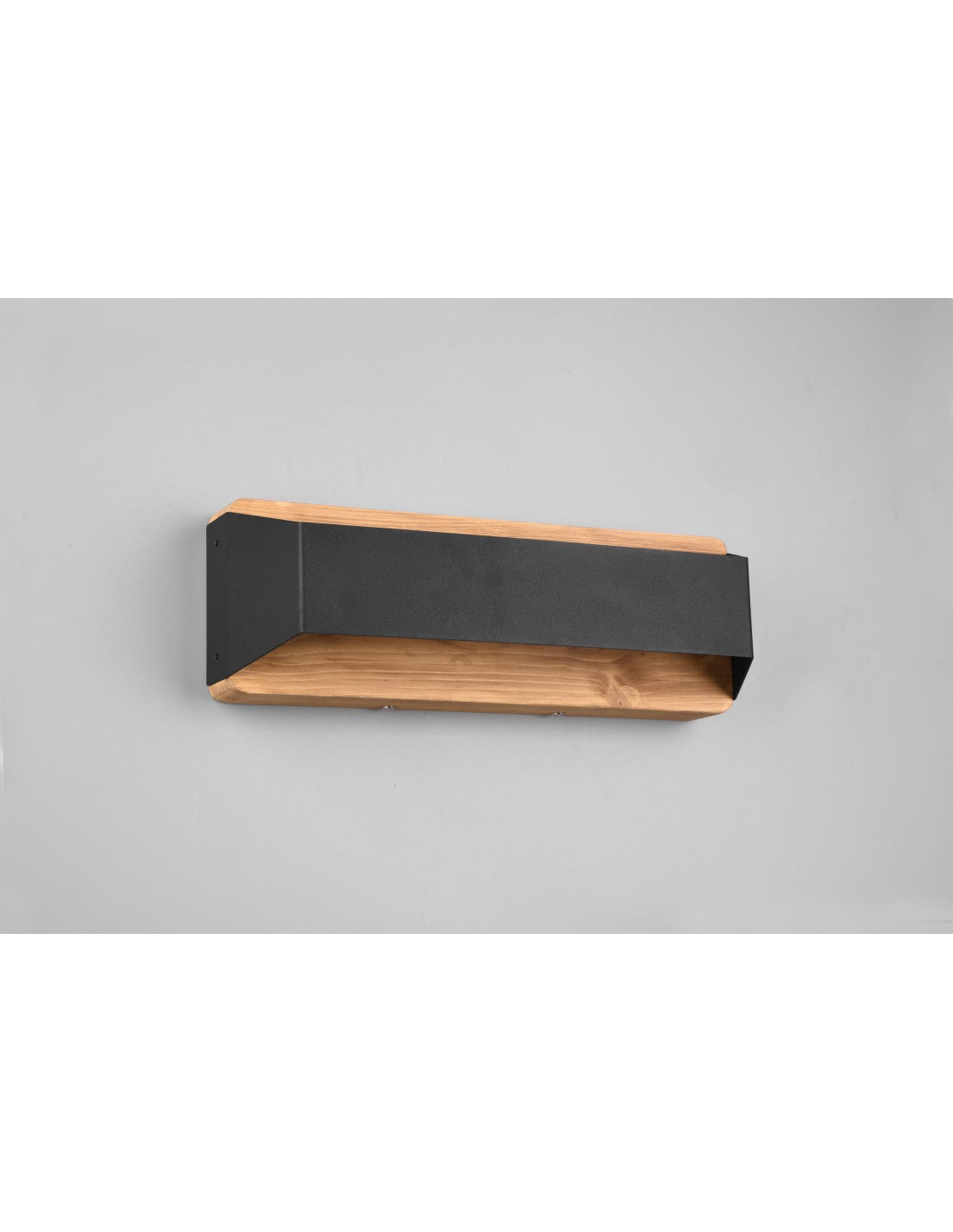 Rechteckige Wandleuchte Double Emission LED Arino Black Wood Trio Lighting