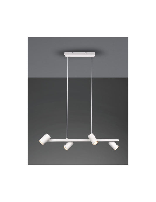 Weiße Aufhängung mit 4 verstellbaren GU10-Strahlern Marley Trio Lighting