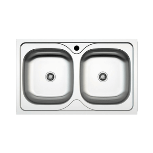 Einbauküchenspüle MP862V Stahl 86x50 cm zwei Becken