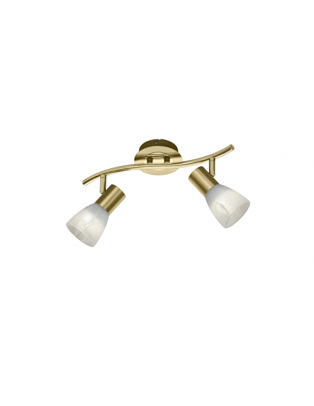 Deckenstrahler 2 verstellbare E14-Spots Levisto Brass Trio Lighting