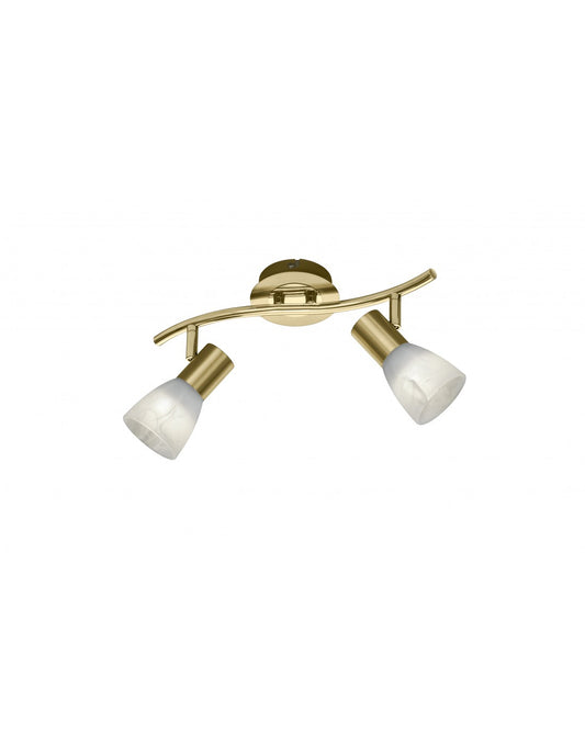 Deckenstrahler 2 verstellbare E14-Spots Levisto Brass Trio Lighting