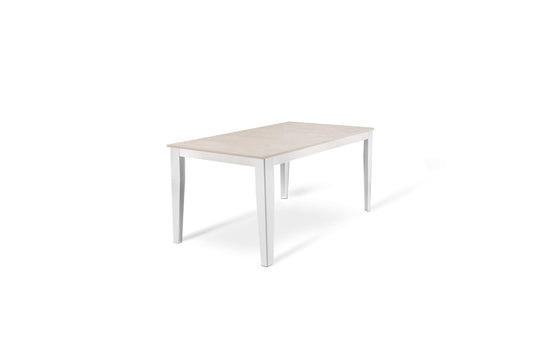 Ausziehbarer weißer Betontisch 80 cm x 130-290 cm H. 76 cm