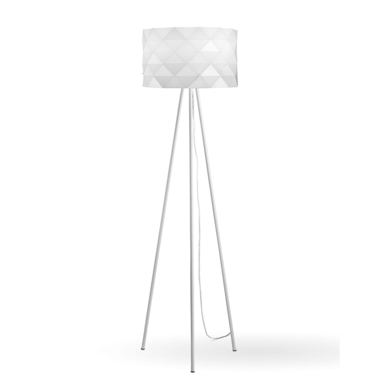 Stativ-Stehlampe aus weißem Metall cm. 40 x 146h