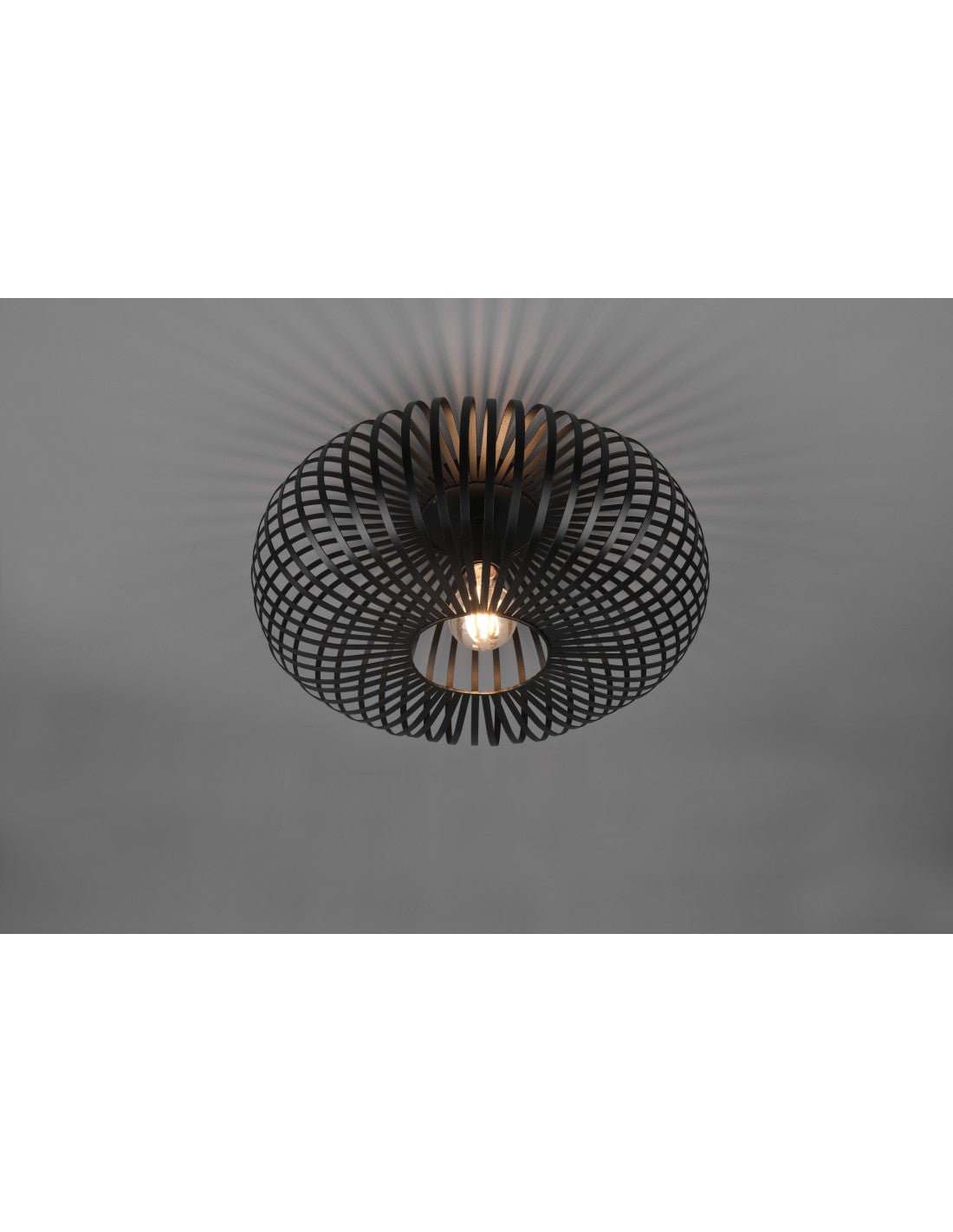 Ellipse Johann Black Metal Cage Deckenleuchte Ø40 cm Trio Lighting