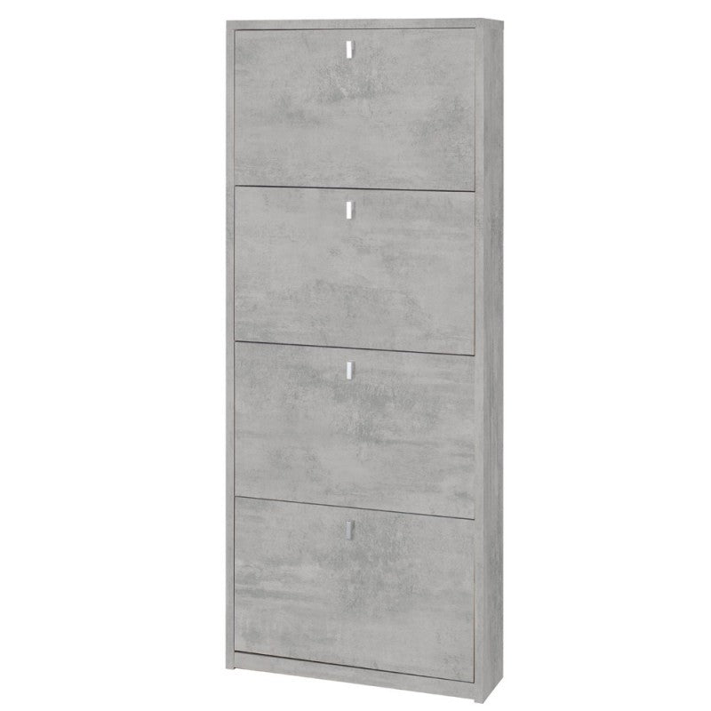 Scarpiera slim rettaspazio vier ante Beton Zement 63x18x h154 cm