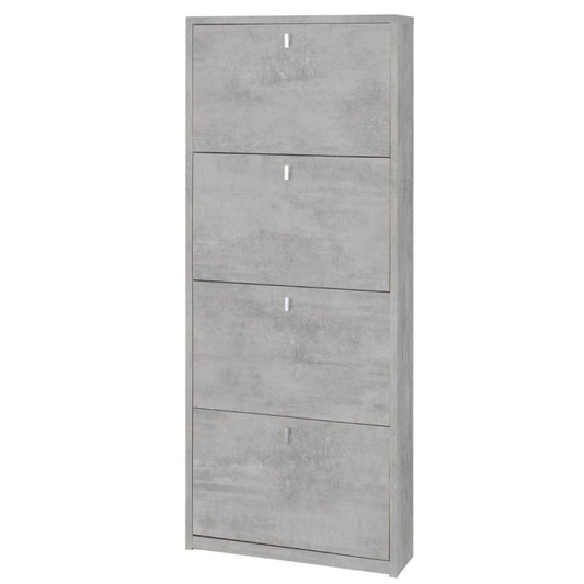 Scarpiera slim rettaspazio vier ante Beton Zement 63x18x h154 cm