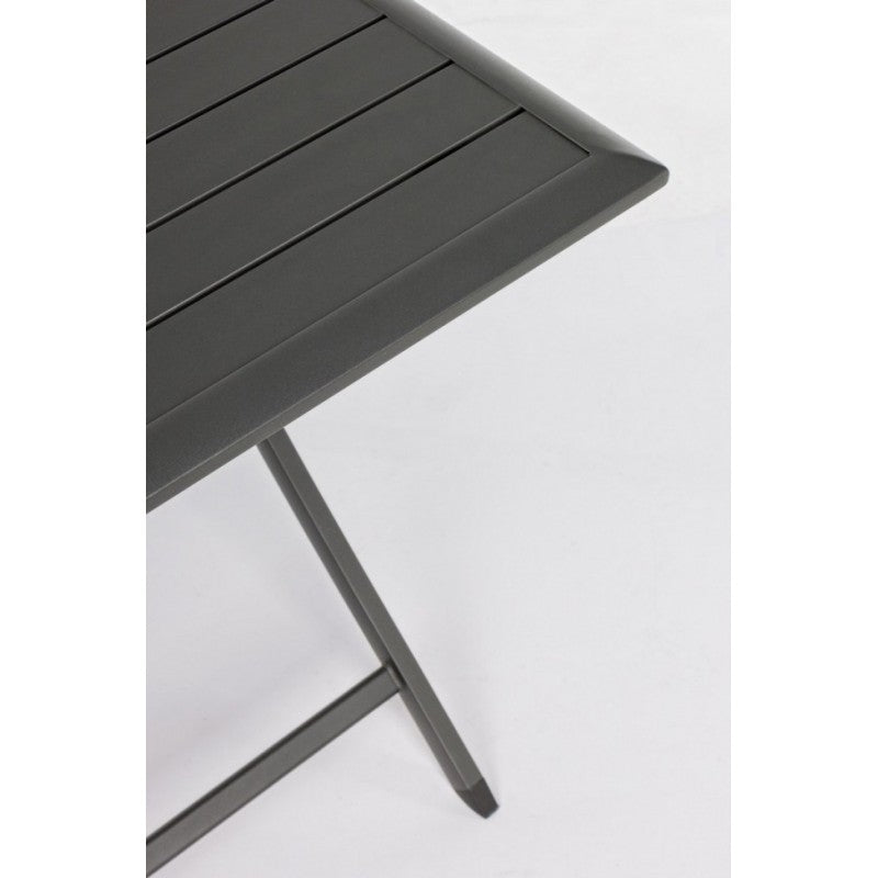 ELIN Anthrazitfarbener Aluminium-Klapptisch für den Außenbereich, 70 x 70 x 71 cm
