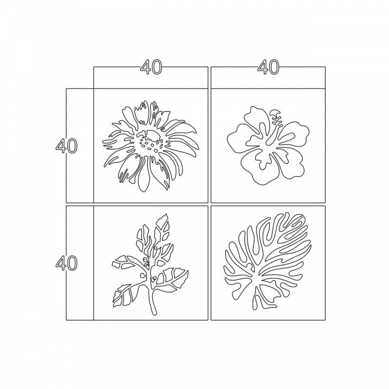 Abstrakte schwarze Wanddekoration 40 x 40 x 4 cm