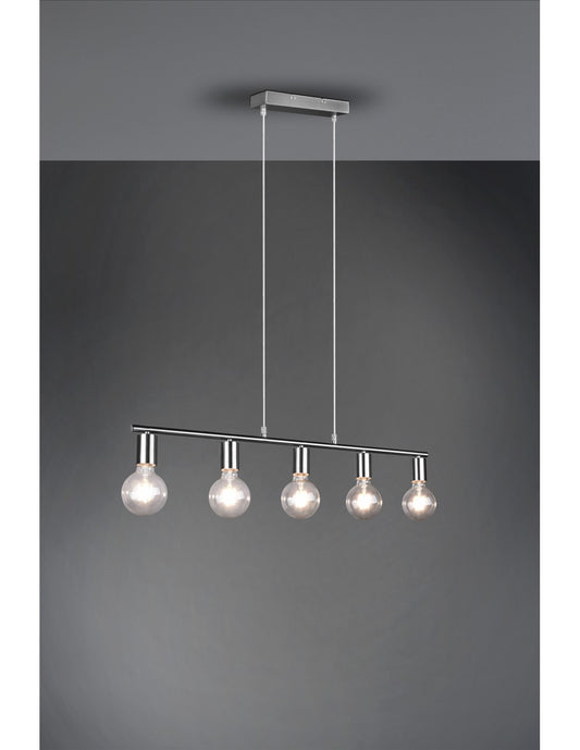 Pendelleuchte 5xE27 Vannes Nickel L82 cm Trio Lighting