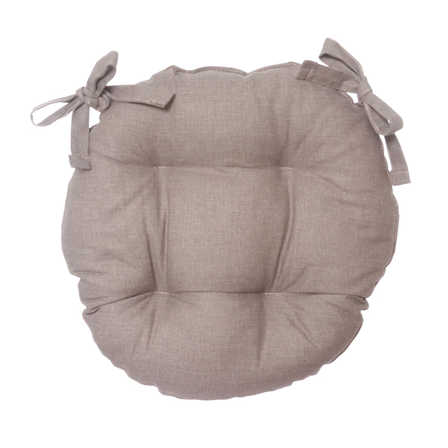 Runder Stuhlbezug mit taubengrauen Kanten