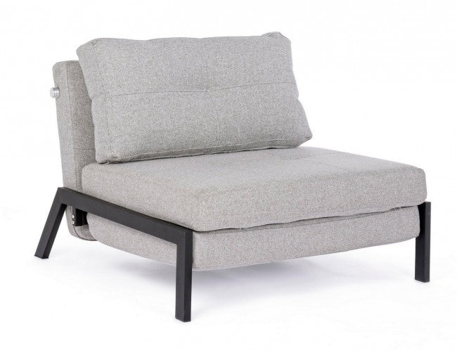 Platzsparendes Einsitzer-Schlafsofa aus beigem HAYDEN-Stoff, 95 x 96 x 79 cm