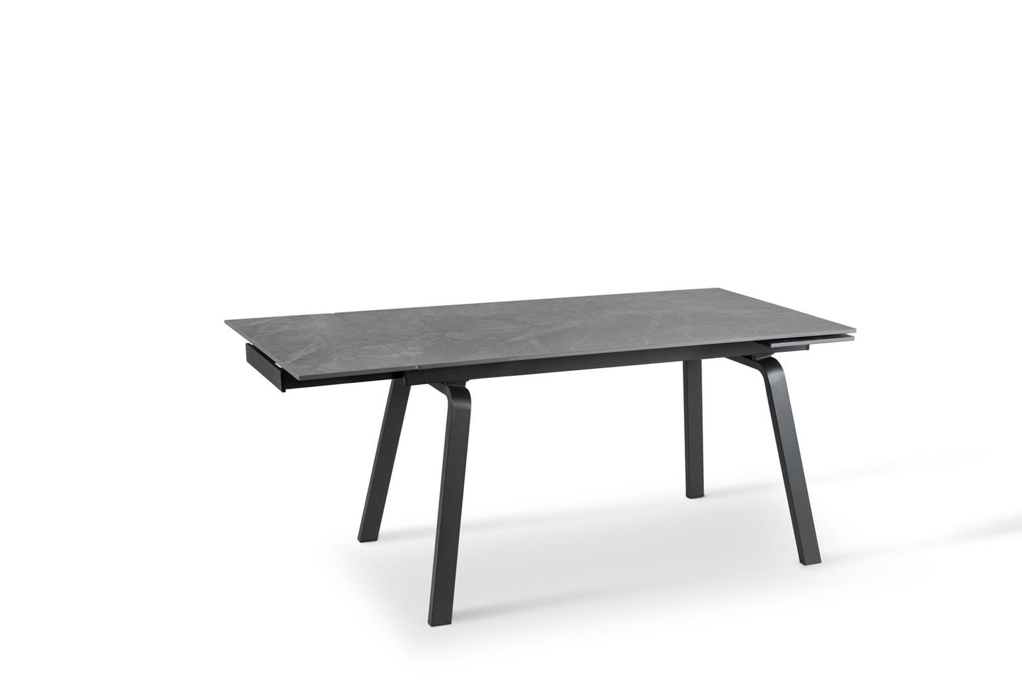 Ausziehbarer Tisch mit schwarzer Marmoreffekt Steinplatte 140/200x80x76h cm
