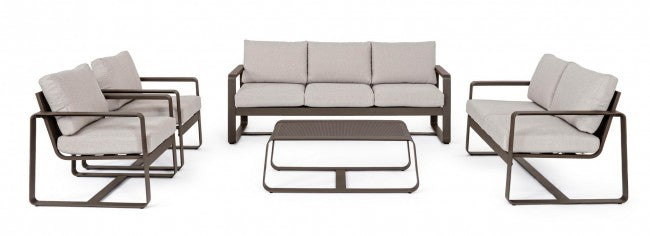 Couchtisch aus Aluminium im Industriestil, 105 x 62 cm